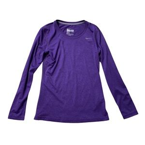 Nike Dri-Fit Long Sleeve Purple Shirt Size Small